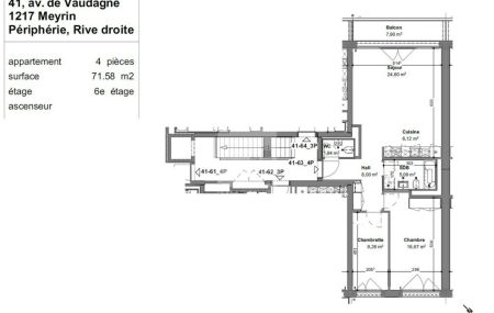 LOGEMENTS NEUFS - en surélévation - 4 pièces d'env. 71.5 m2