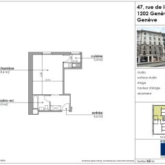 Studio au 5ème étage d'env. 30 m2