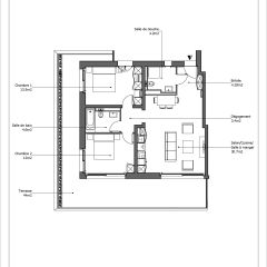 Bel appartement entièrement neuf de 4 pièces au 9ème étage avec une grande terrasse