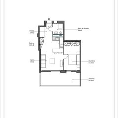 Bel appartement entièrement neuf de 3 pièces au 9ème étage avec une terrasse