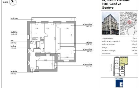 Appartement 4.5 pièces au 4ème étage d'env. 79m2
