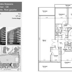 Appartement de 6 pièces traversant au 6ème étage
