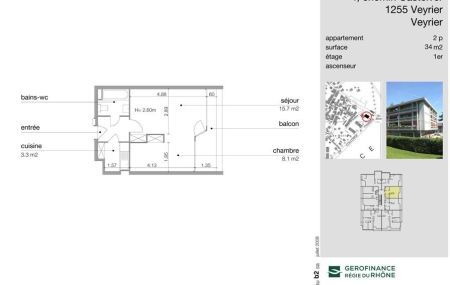 Charmant appartement de 2 pièces au 1er étage