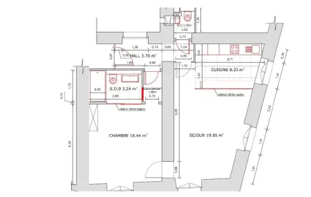 Appartement de 3 pièces d'environ 57m2 idéalement situé dans un immeuble de standing, au coeur du centre-ville de Genève, proche des Rues Basses et de toutes commodités.