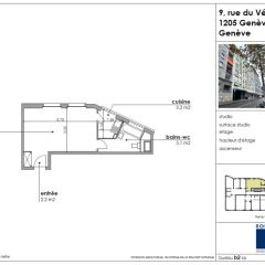 Studio d'env. 30 m2 au 6ème étage