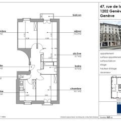 Appartement de 4 pièces au 2ème étage d'environ 80m2