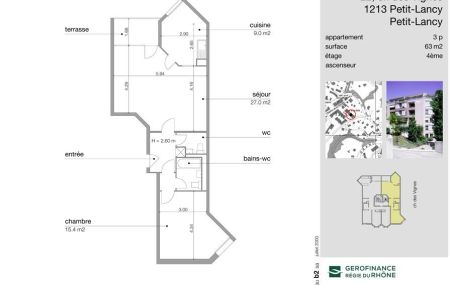 Appartement de 3 pièces au 4ème étage