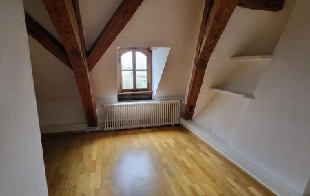 Belle chambre mansardée, idéal pour étudiants ou comme pied-à-terre, avec vue dégagée.