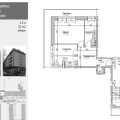 Appartement de 2.5 pièces au 6ème étage avec terrasse