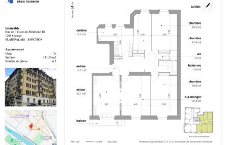 Quartier de Plainpalais, bel appartement de 6,5 pièces
