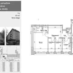 Appartement de 3 pièces au 3ème étage