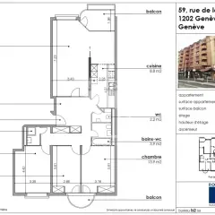 Appartement de 5 pièces au 6ème étage d'env. 107m2